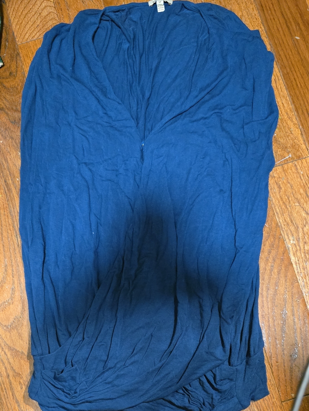 Bordeaux Deep Blue V-Neck Lightweight Blouse